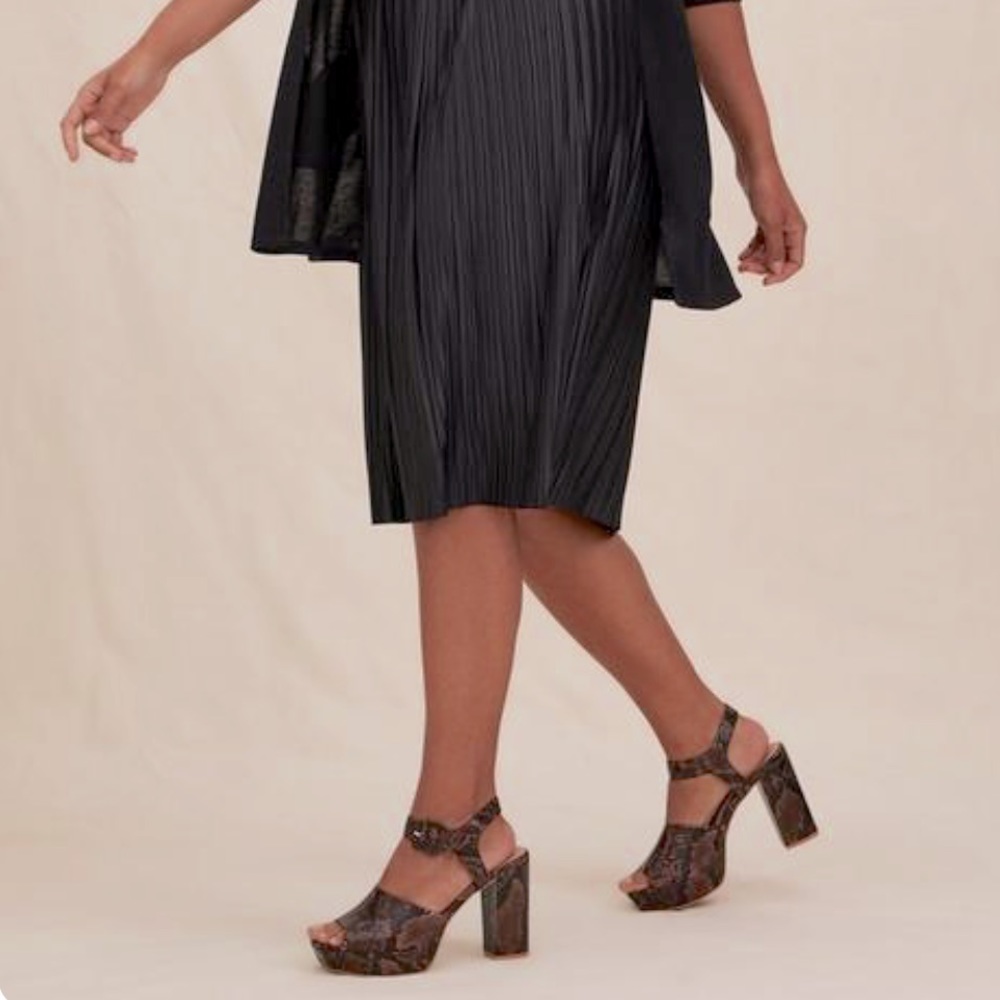 Torrid Snakeskin Print Platform Block Heel Sandal… - image 8